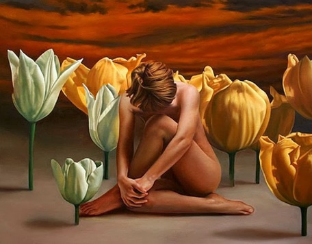 Femme fleurs